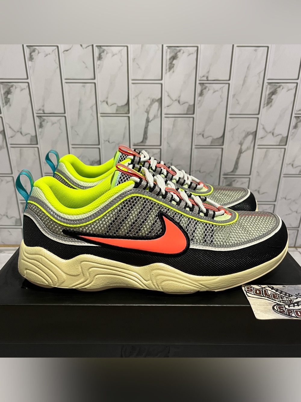 New Nike Air Zoom Spiridon Barely Volt Hot Punch Retro Running Shoes Trainer Men